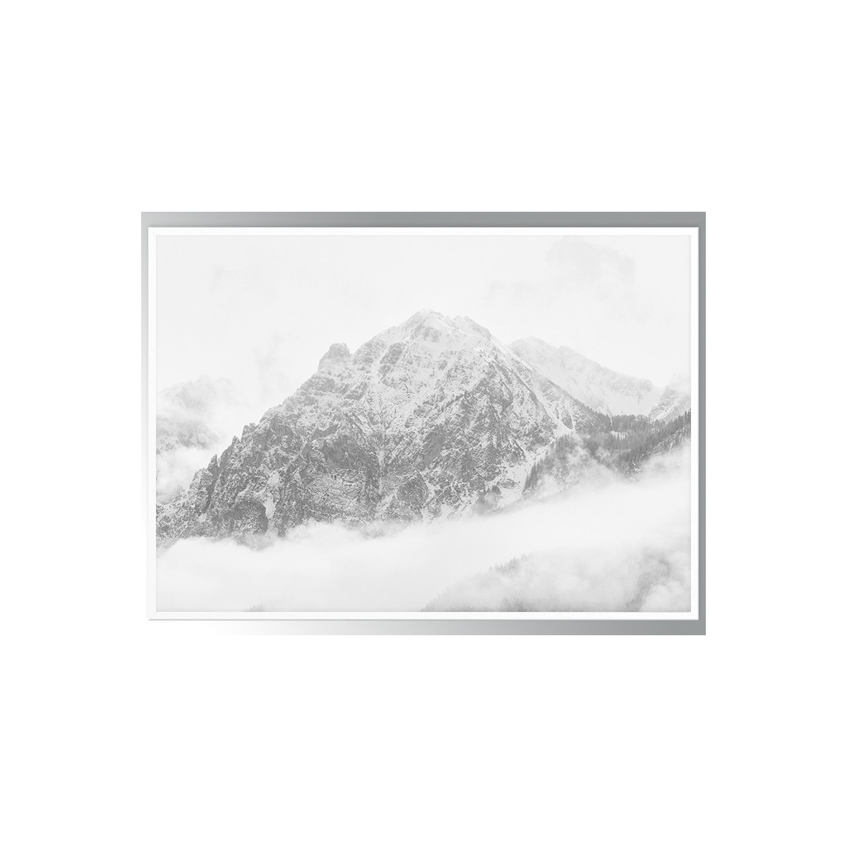 Постер в рамке "Black-white mountains"