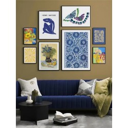 Постер в рамке "Синяя обнаженная II. Анри Матисс.1952"