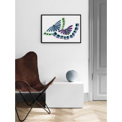 Постер в рамке "Японская бабочка. Комиссака Сикко. 1904 год"