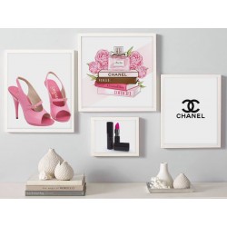 Постер в рамке "Chanel Vintage Pink Sandal Shoes, 1995"