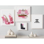 Постер в рамке "Chanel Vintage Pink Sandal Shoes, 1995"