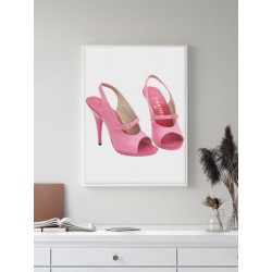 Постер в рамці "Chanel Vintage Pink Sandal Shoes, 1995"