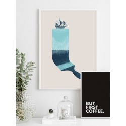 Постер в рамке "Но сначала кофе"