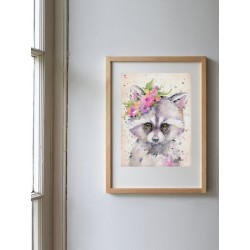 Постер в рамке "Raccoon"