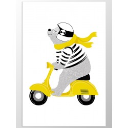 Комплект постерів "Тедді на велосипеді"