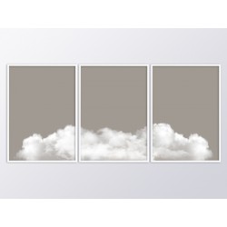 Комплект постеров в рамках "На облаках. Серый"