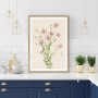 Постер "Saltmarsh Rosegentian. Botanical flowers"