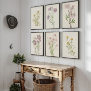 Комплект постеров в рамках "Винтажные иллюстрации. Flowers"