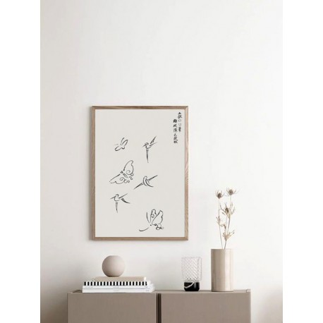 Постер "Abstract Japanese Bird. Kagezami"