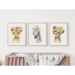 Комплект постеров "Little Baby Animals Safari"