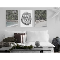 Постер в рамке "Лев" размер на выбор