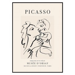 Постер в рамке "Mother and child, 1951 Pablo Picasso" размер на выбор