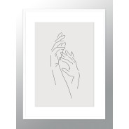 Постер в рамке "Line Hands"
