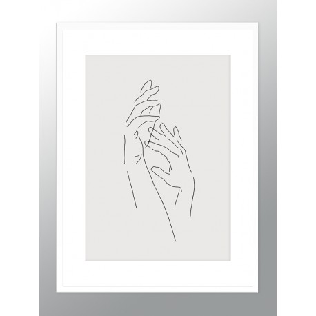 Постер в рамке "Line Hands"