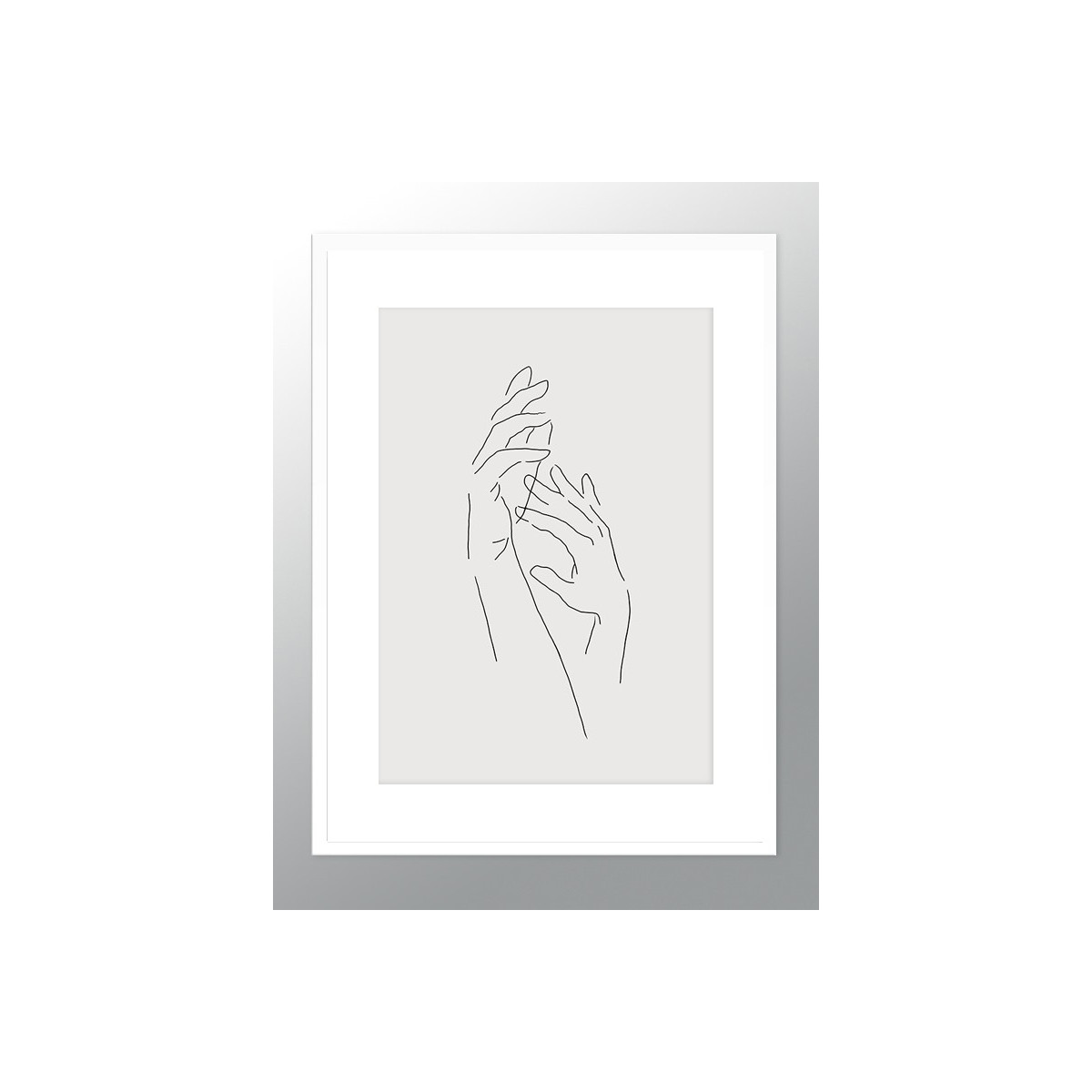 Постер в рамке "Line Hands"