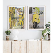 Постер "Yellow Vintage Scooter"