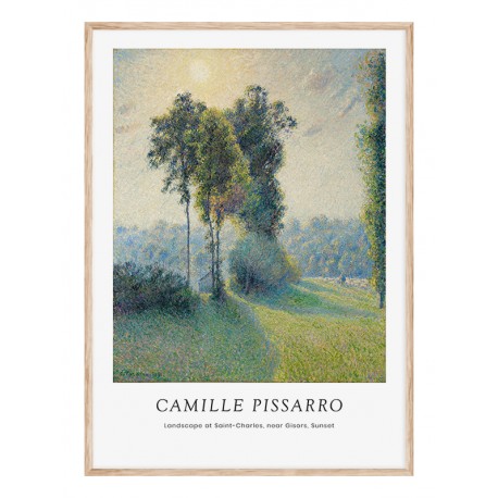 Постер "Каміль Піссарро, Пейзаж на заході сонця Сент-Чарльз, 1925"