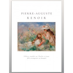 Постер "Дівчата в траві складають букет. Огюст Ренуар"