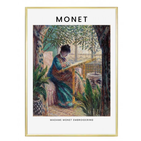 Постер "Клод Моне. Мадам Моне за вышивкой. 1875 г."