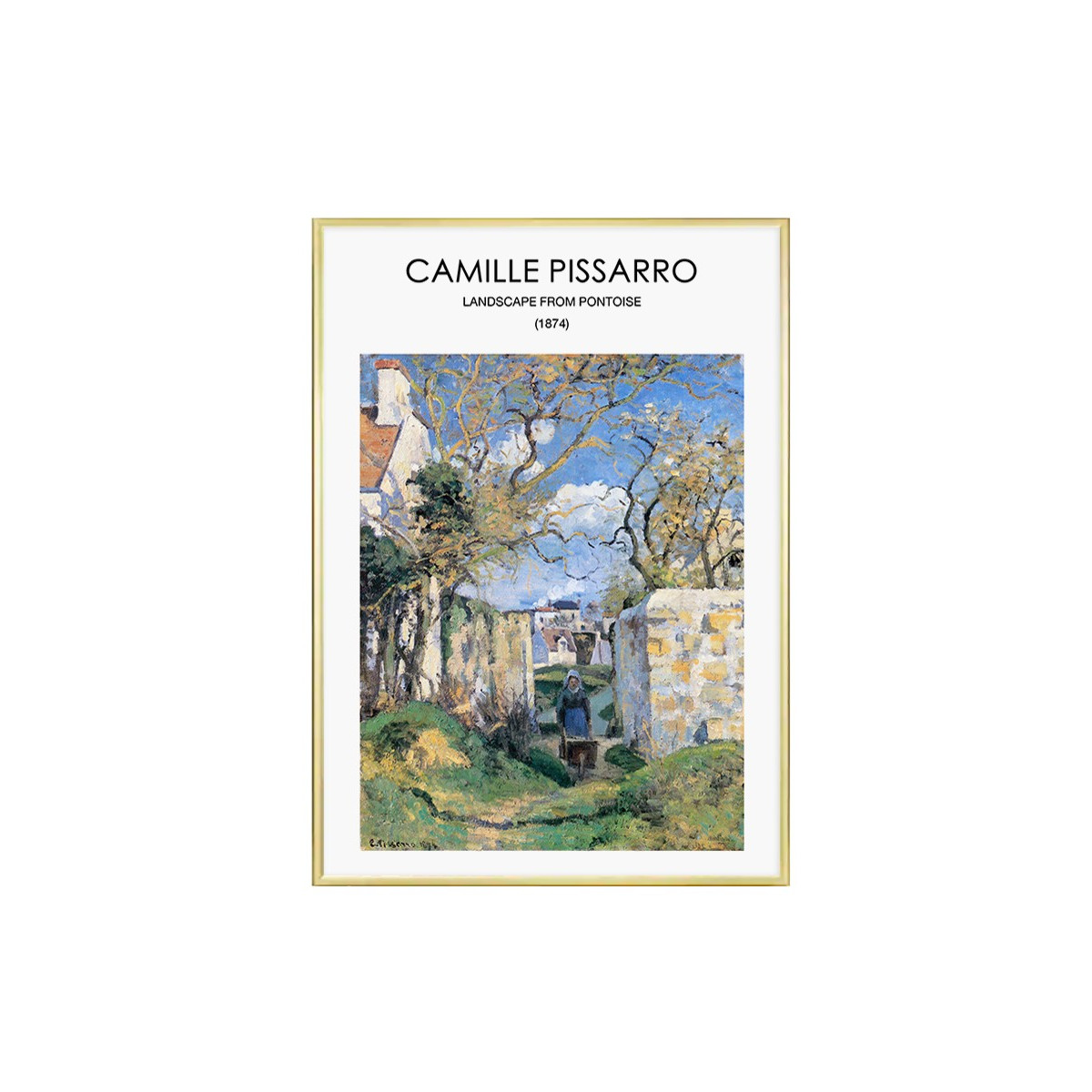 Постер в рамке "Peasant woman with a cart, 1874. Camille Pissarro"