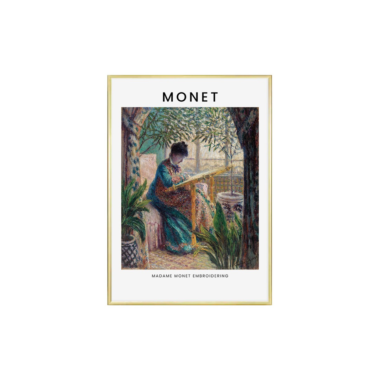 Постер в рамке "Madame Monet Embroidering. Monet"
