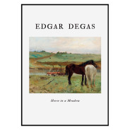Постер в рамці "Horses in the meadow. Edgar Degas"