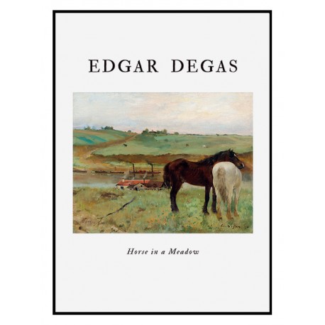 Постер в рамке "Horses in the meadow. Edgar Degas"