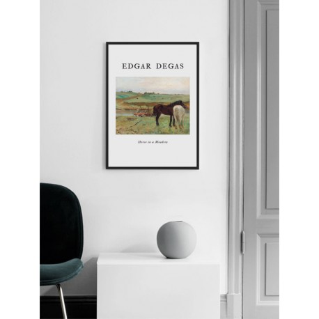 Постер в рамке "Horses in the meadow. Edgar Degas"