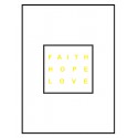 Постер в рамке "Faith Hope Love" Yellow