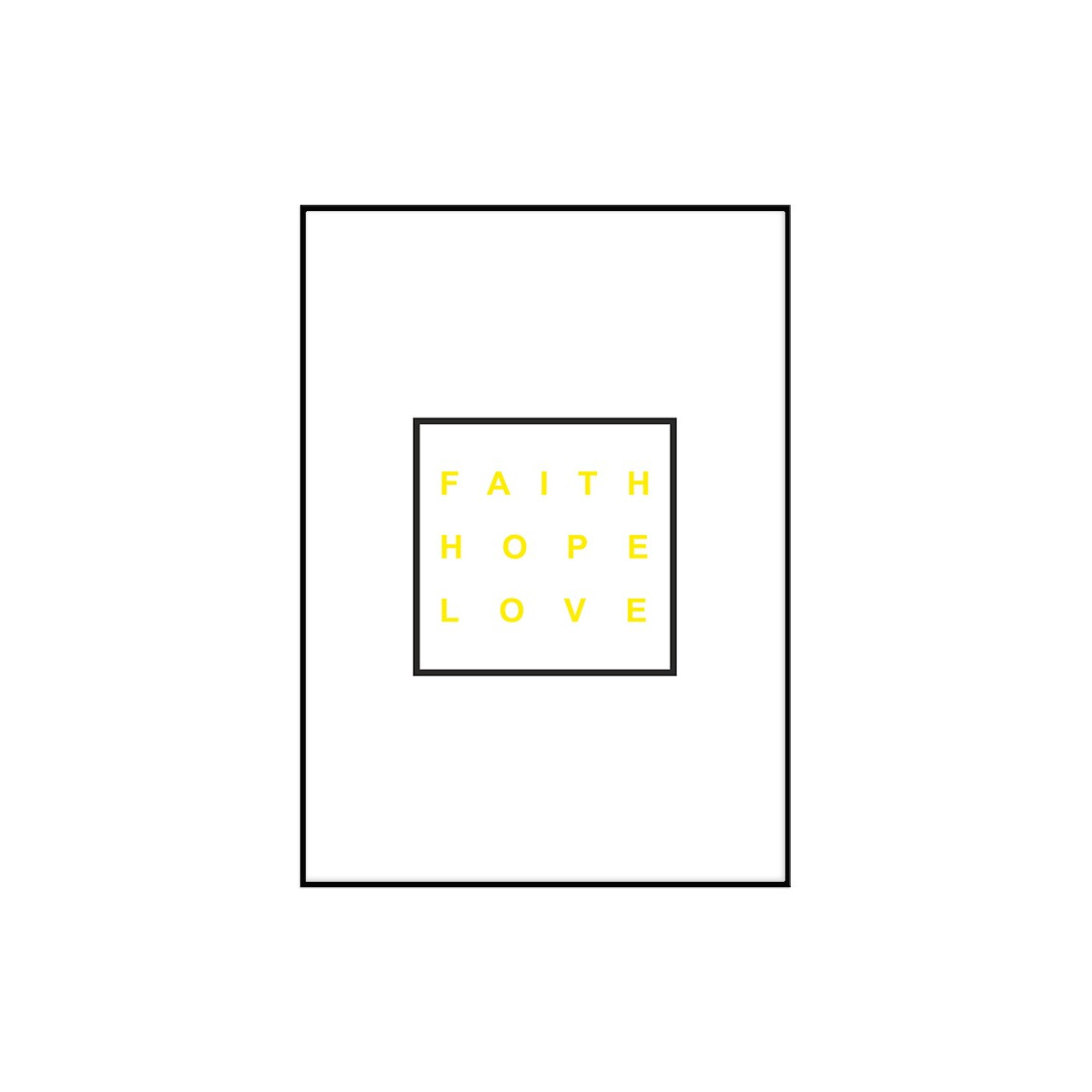 Постер в рамке "Faith Hope Love" Yellow