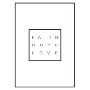 Постер в рамці "Faith Hope Love" Gray