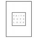 Постер в рамке "Faith Hope Love" Gray