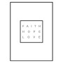Постер в рамке "Faith Hope Love" Gray
