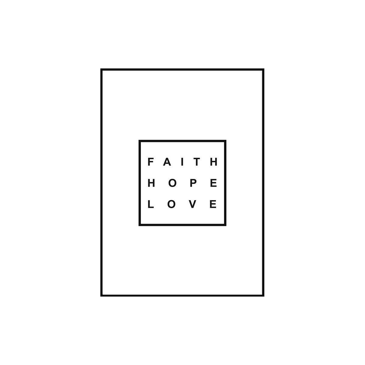 Постер в рамке "Faith Hope Love" Black