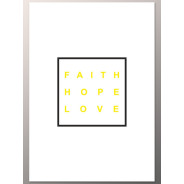 Постер  "Faith Hope Love" Yellow