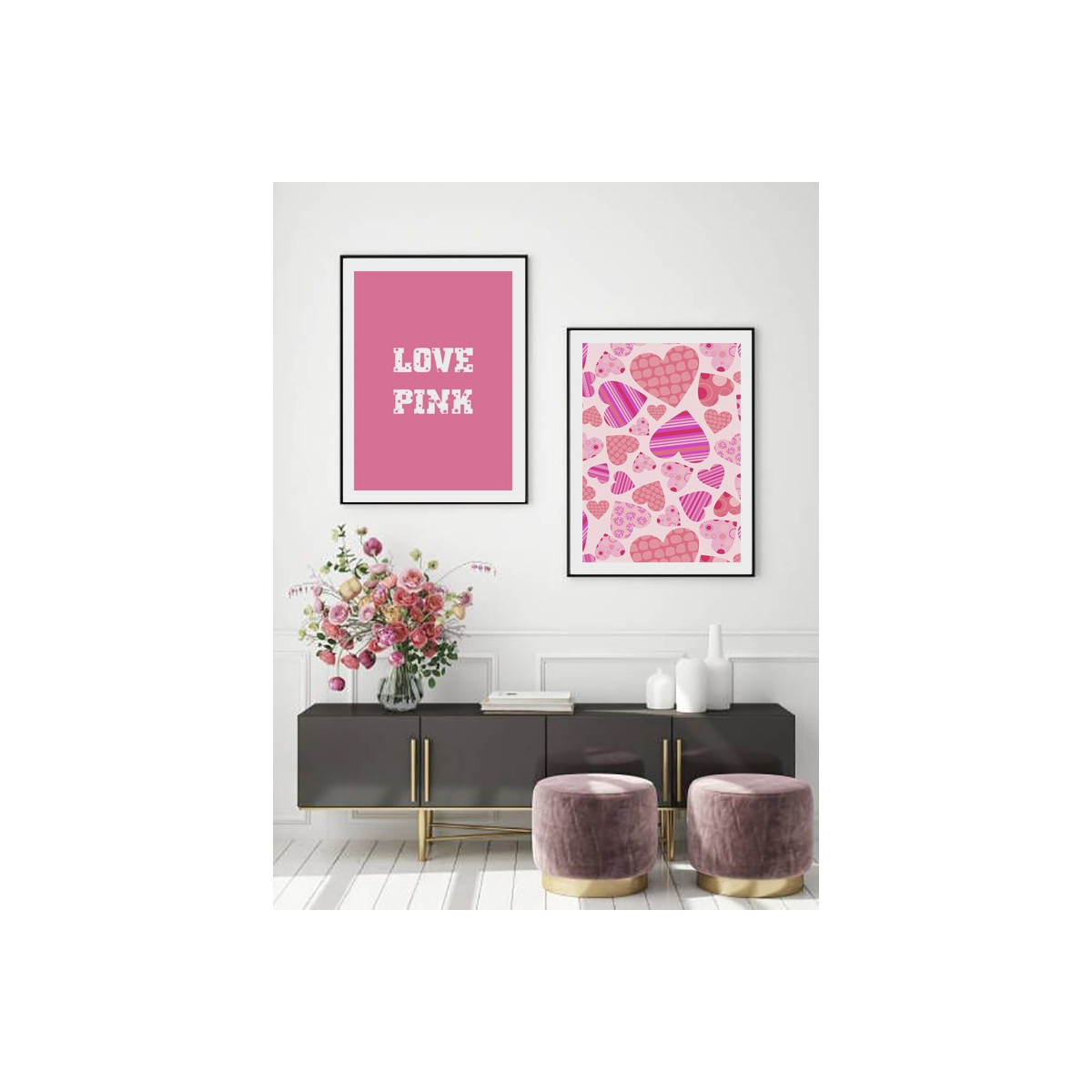Комплект постеров "I love pink"