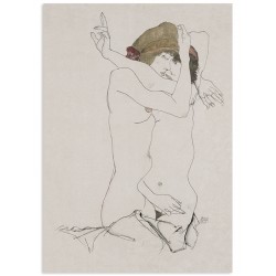 Постер "Две женщины обнимаются. Эгон Шиле. 1908 г."