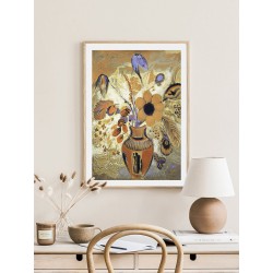 Постер в рамці "Етруська ваза з квітами. Оділон Редон. 1910"