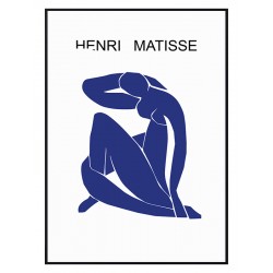 Постер в рамке "Синяя обнаженная II. Анри Матисс.1952"