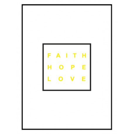 Постер в рамке "Faith Hope Love" Yellow