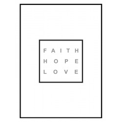 Постер в рамці "Faith Hope Love" Gray