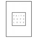 Постер в рамці "Faith Hope Love" Gray
