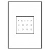 Постер в рамке "Faith Hope Love" Gray