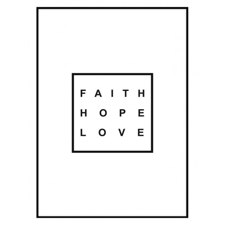 Постер в рамке "Faith Hope Love" Black