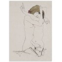Постер "Две женщины обнимаются. Эгон Шиле. 1908 г."